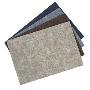 Simple PU leather textured placemat, creative marble pattern <b>square</b> placemat, suitable for home and hotel use, oil-proof and - Product Image 2