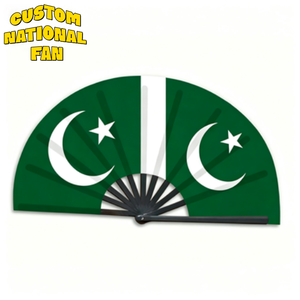 Abanicos Plegables Personalizados con la Bandera de Pakistán, Abanicos Impresos al por Mayor para Carnaval, Bodas, Festivales, Fiestas, Agencias de Viajes, Recuerdos - Product Image 1