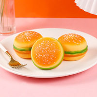 Juguete de simulación de hamburguesa de rebote lento, antiestrés creativo, bola de descompresión con sonido, juguete de apretar con sonido, éxito de ventas