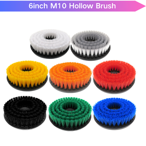 Cepillo de limpieza de 6 pulgadas <span class=keywords><strong>con</strong></span> rosca M10, cabezal de cepillo plano para taladro, accesorio para limpieza de cocina, hogar y coche - Product Image 1