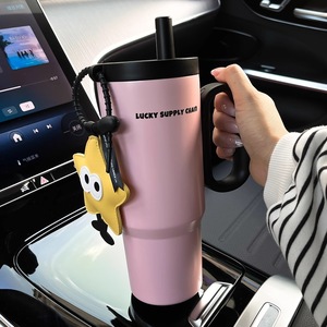 Lucky Supply Chain Insulated Water Bottle 32oz With Straw And Handle For Car Travel Use - Product Image 1