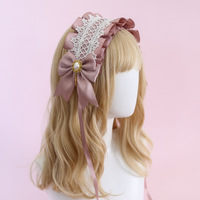 Bandeau de cheveux Lolita Fashion Maid Bow en tissu, accessoires de coiffure mignons et durables faits à la main pour cosplay d'anime