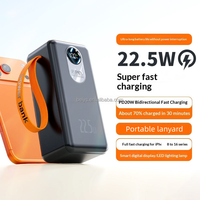 Batterie externe grande capacité 60000 mAh avec 4 câbles intégrés, charge rapide PD 22,5 W, écran LED, lampe torche, chargeur portable avec poignée