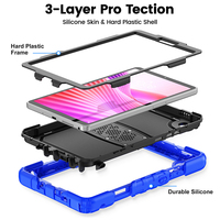 Étui en silicone robuste pour tablette Lenovo Tab K9 /Tab One 8.7 pouces 2025 TB-305FU Housse antichoc avec béquille