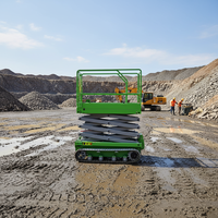 Plateforme élévatrice à ciseaux automotrice sur chenilles, hauteur de travail 10,3 m, mini-élévateur électrique de type chenille pour routes boueuses