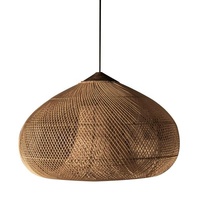 Abat-jour en rotin tressé à la main de style bohème, abat-jour en osier, style industriel moyen, blanc chaud, lustres suspendus au plafond, lampes suspendues