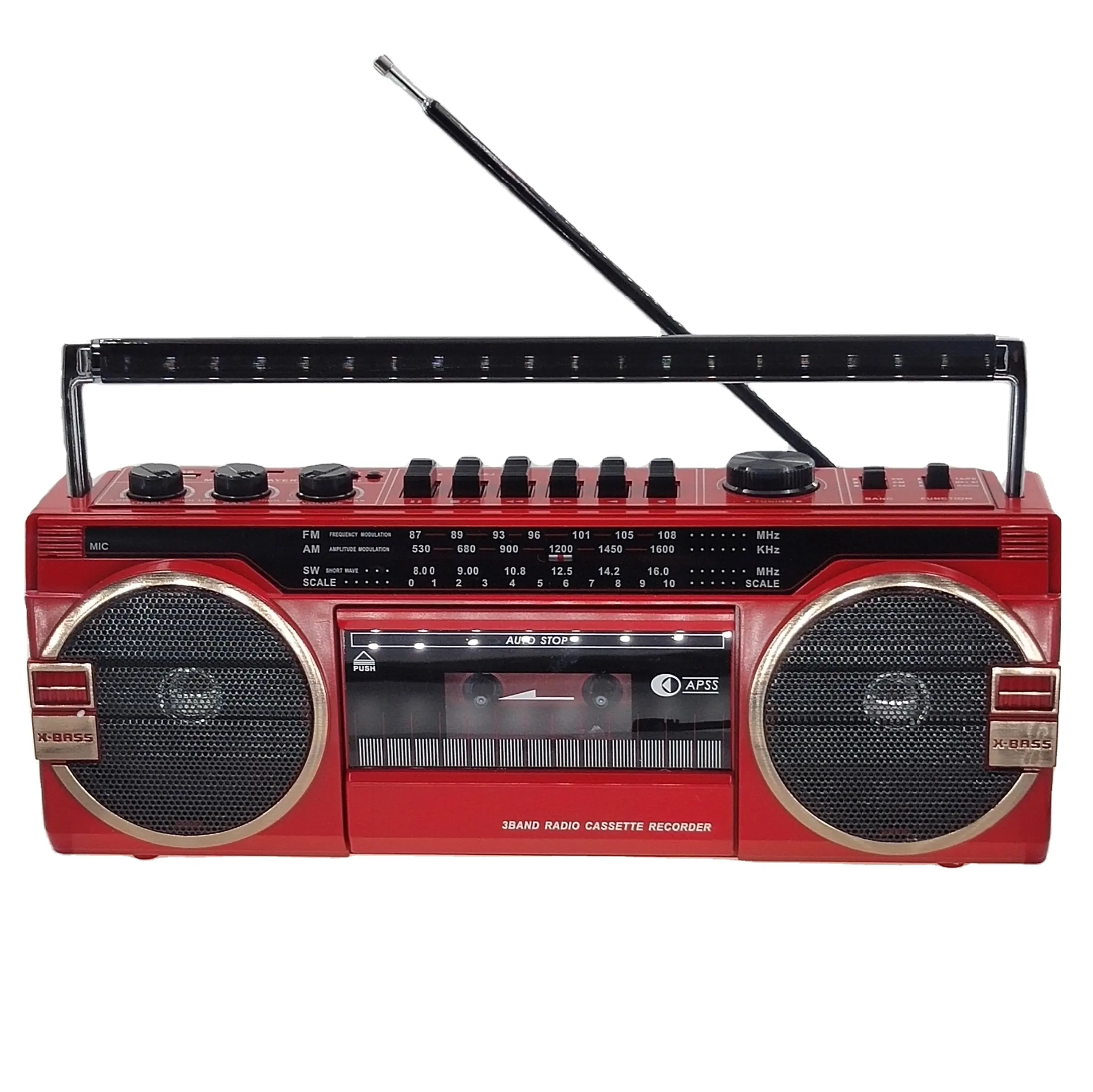 Cmik mk-133 oem approvisionnement d'usine boombox pas cher personnalisé radio cassette vidéo rétro AM/FM/SW 3 Bandes lecteur de cassettes