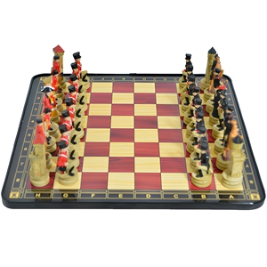 Set di <span class=keywords><strong>Scacchi</strong></span> in Legno di Lusso Ecologico con Personaggi Storici Dettagliati, Scacchiera Verniciata Lucida, Pezzo <span class=keywords><strong>da</strong></span> <span class=keywords><strong>Collezione</strong></span> per Esposizione Domestica - Product Image 1