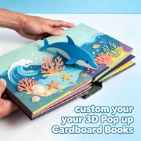 Livre pop-up 3D personnalisé en usine |   Livre interactif pour enfants en couverture rigide avec logo/design graphique personnalisé pour la maternelle