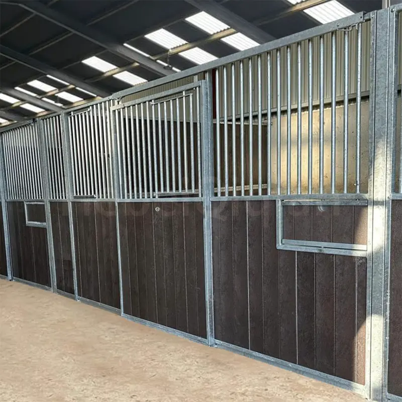 Customized Size Luxury stable box stall fronts panels 12x12 Steel Structure Prefabricated bamboo horse panels for stables