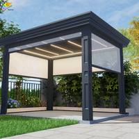 Pergola motorisée électrique rétractable en aluminium de type 175, design de gazebo à arche, facilement assemblable