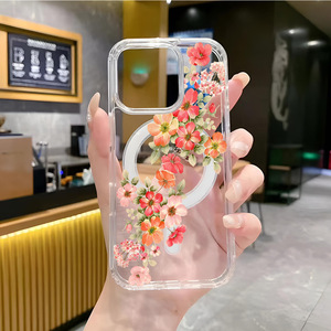 <span class=keywords><strong>Coque</strong></span> de téléphone portable rose, <span class=keywords><strong>orange</strong></span>, à motifs floraux et feuilles vertes pour <span class=keywords><strong>iPhone</strong></span> 16 Plus 17 Air <span class=keywords><strong>Pro</strong></span> Max, <span class=keywords><strong>coque</strong></span> transparente magnétique, <span class=keywords><strong>coque</strong></span> arrière - Product Image 6