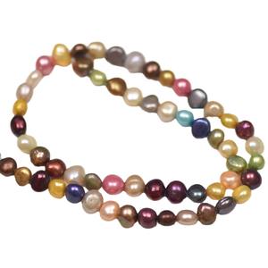 Perle d'eau douce naturelle de forme baroque, matière première pour collier et bracelet, accessoires, couleur blanc clair, deux faces - Product Image 5