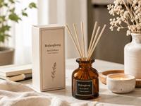 Vente en gros de diffuseurs d'huiles essentielles en verre cylindrique de 50 ml, flacon parfumé de haute qualité, aromathérapie à domicile, bouchon en liège