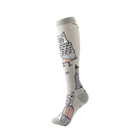 Offre Spéciale Halloween Gradué Athlétique Gris Écologique Courir Infirmière Sports Genou Haute Nylon Chaussettes De Compression