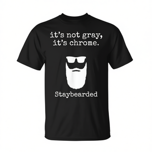 Non è grigio, è cromato. T-shirt unisex con scollo rotondo e maniche corte, stampata serigraficamente, per adulti. - Product Image 2