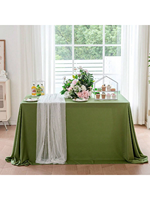 Nappe Verte Douce et Agréable au Toucher, Effet Lin, Idéale pour Mariages, Réunions et Décoration Intérieure