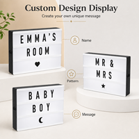 Boîte à lumière de cinéma avec 200 lettres, symboles, émojis, boîte à lumière LED USB pour la décoration de la maison, décoration de chambre, enseigne LED de cinéma, lettres lumineuses, cadeaux