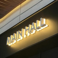 Letras Modernas Personalizadas con Luz Halo, Letras 3D Brillantes con Retroiluminación, Letrero Iluminado para Logotipos de Empresas