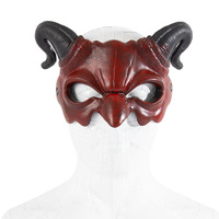 Masque de démon en mousse PU à cornes pour adulte, costume de cosplay d'Halloween, masque demi-visage, accessoires de fête de carnaval