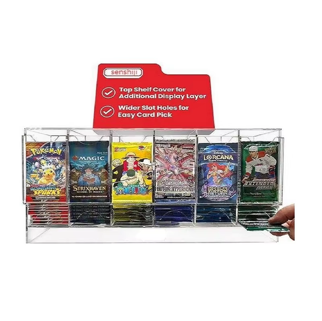 SSJ Clear Acrylic 3mm Thick for TCG Trading Card Booster Box Display Case for Retail Storage