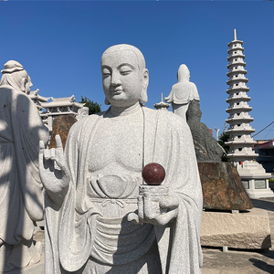 Statues de Bouddha Bodhisattva <span class=keywords><strong>Jizo</strong></span> Ksitigarbha sculptées à la main en pierre naturelle pour projet de jardin extérieur de temple, à vendre - Product Image 4