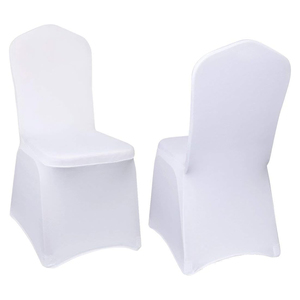 White Scuba Spandex <b>Stretch</b> Wrinkle Free Durable <b>Machine</b> Washable Universal Size Wedding Chair Covers - Product Image 1