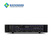 Amplificateur de puissance pour sonorisation publique 120W, 6 zones, 100V, amplificateur audio commercial multi-zones avec Bluetooth, USB, MP3, optique, coaxial