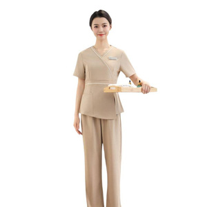 Women's Short Sleeve Work Uniform Set Moisture Wicking Comfortable For Beauty Salon Spa Wellness Center - Product Image 5