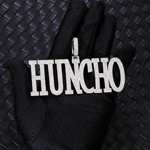 Collier en argent sterling 925 de 3 pouces avec pendentif lettre en diamant moissanite de couleur D VVS pour bijoux hip-hop - Product Image 3