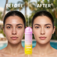 Spray solaire matifiant SPF50 personnalisé OEM, spray fixateur, protection UV, spray solaire à marque privée