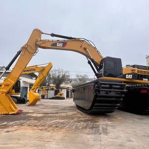 Excavatrice de dragage CAT 349DL d'origine avec châssis ponton renforcé de 12 m, poids opérationnel de 50 tonnes pour les projets en zone humide - Product Image 5