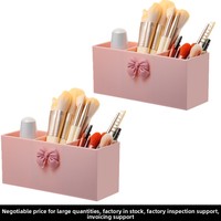 Organisateur de pinceaux de maquillage moderne et minimaliste en plastique JX avec compartiments pour crayons à sourcils, pinceaux à paupières, porte-stylos, rangement de bureau