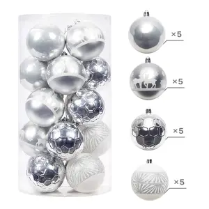Factory Sale Silvery White Xmas Decor High Quality Xmas Ball Outdoor Indoor Decoration 8cm Christmas Ball