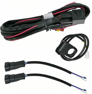 <span class=keywords><strong>Kit</strong></span> de câblage Hooha pour moto, faisceau double couleur (phares de croisement/route) 12V DC, électronique, étanche, avec relais en cuivre étamé - Product Image 2