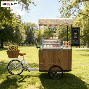 Tricycle à café à poussée manuelle, nouveau design, pour café mobile, camionnette à glace, chariot de vente ambulante - Product Image 4