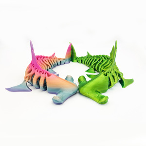 Xuyên biên giới thương mại nước ngoài 3D in Hammerhead cá mập đồ trang trí di chuyển cơ thể Doanh Cá mập đồ chơi cho quà tặng sinh nhật thủy tinh đông lạnh - Product Image 3