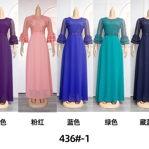 Robes de fête africaines grande taille pour femmes, robes de mariée élégantes en dentelle Ankara Dashiki, robes maxi musulmanes turques tendance - Product Image 4