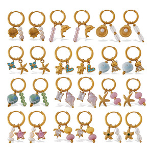 Pendientes de Acero Inoxidable Chapados en Oro con Dijes de Estrella Irregular, Estilo Europeo Americano, para Mujer, Joyería de Regalo - Product Image 5