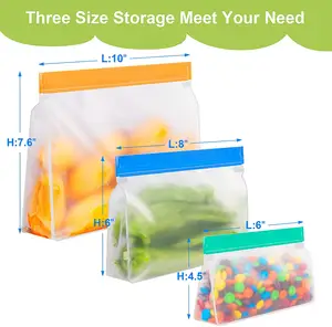 Bolsa de silicona para almacenamiento de alimentos, reutilizable