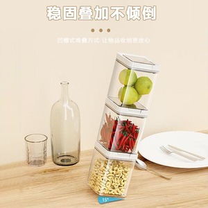 Food Storage <b>Container</b> Large Transparent Airtight Clip On Lid For Kitchen Grains Cereals Rectangle Shape Food Grade Plastic - Product Image 2