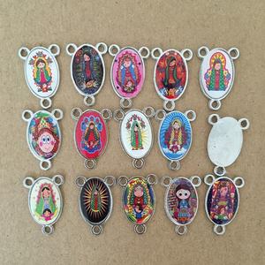 3 孔锌合金念珠中心椭圆形婴儿处女瓜达卢佩焦点 - Product Image 4