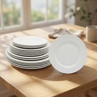 Assiette ronde en mélamine blanche de 7 pouces, écologique, personnalisable, pour restaurant commercial