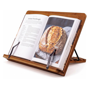 Support <span class=keywords><strong>de</strong></span> <span class=keywords><strong>livre</strong></span> <span class=keywords><strong>de</strong></span> recettes en bambou, grand format, réglable, avec plateau et pinces à papier – Couleur noyer, grand format – Support <span class=keywords><strong>de</strong></span> <span class=keywords><strong>livre</strong></span> <span class=keywords><strong>de</strong></span> recettes à 4 positions - Product Image 1