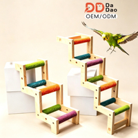 Échelle pour perroquet pour cage, jouet d'escalade en bois avec perchoirs colorés pour le bec, pour petits oiseaux