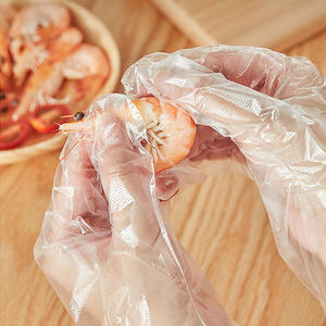 Gants jetables Matériau HDPE <span class=keywords><strong>Film</strong></span> PE épaissi de qualité alimentaire pour salon de beauté d'écrevisses à emporter Fabricants de pointe - Product Image 1