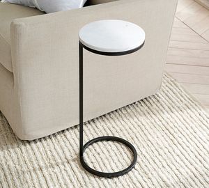 Bàn Ghế trượt dưới khung kim loại C hình nhỏ bên cuối bảng Delaney Vòng đá cẩm thạch c-bảng cho phòng khách - Product Image 2