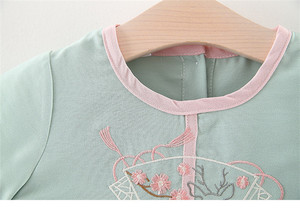 เสื้อยืดเด็กผู้หญิงลายดอกไม้ฤดูร้อนแบบสบายๆ ผ้าวอร์สเตด สไตล์อินโดนีเซีย สำหรับขายส่ง ชุดเซ็ต - Product Image 6