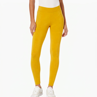 Leggings de Yoga de Cintura Alta para Mujer, Sin Costuras, Color Amarillo Sólido, Largos, Elásticos en Cuatro Direcciones, Pantalones Deportivos para Gimnasio