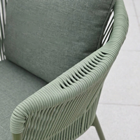 Ensemble de salle à manger d'extérieur en corde tressée, mobilier de jardin en aluminium pour patio et cour de villa